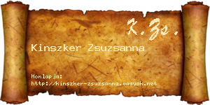 Kinszker Zsuzsanna névjegykártya